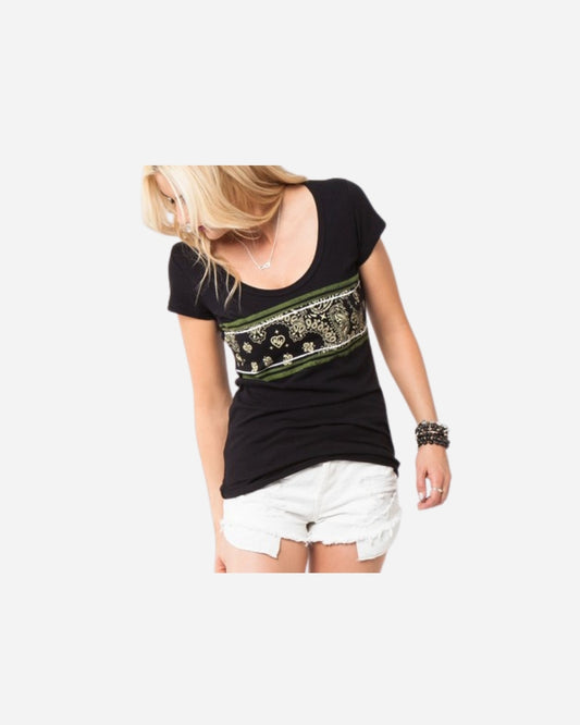 T-shirt Femme Metal Mulisha Festive - Noir/Vert