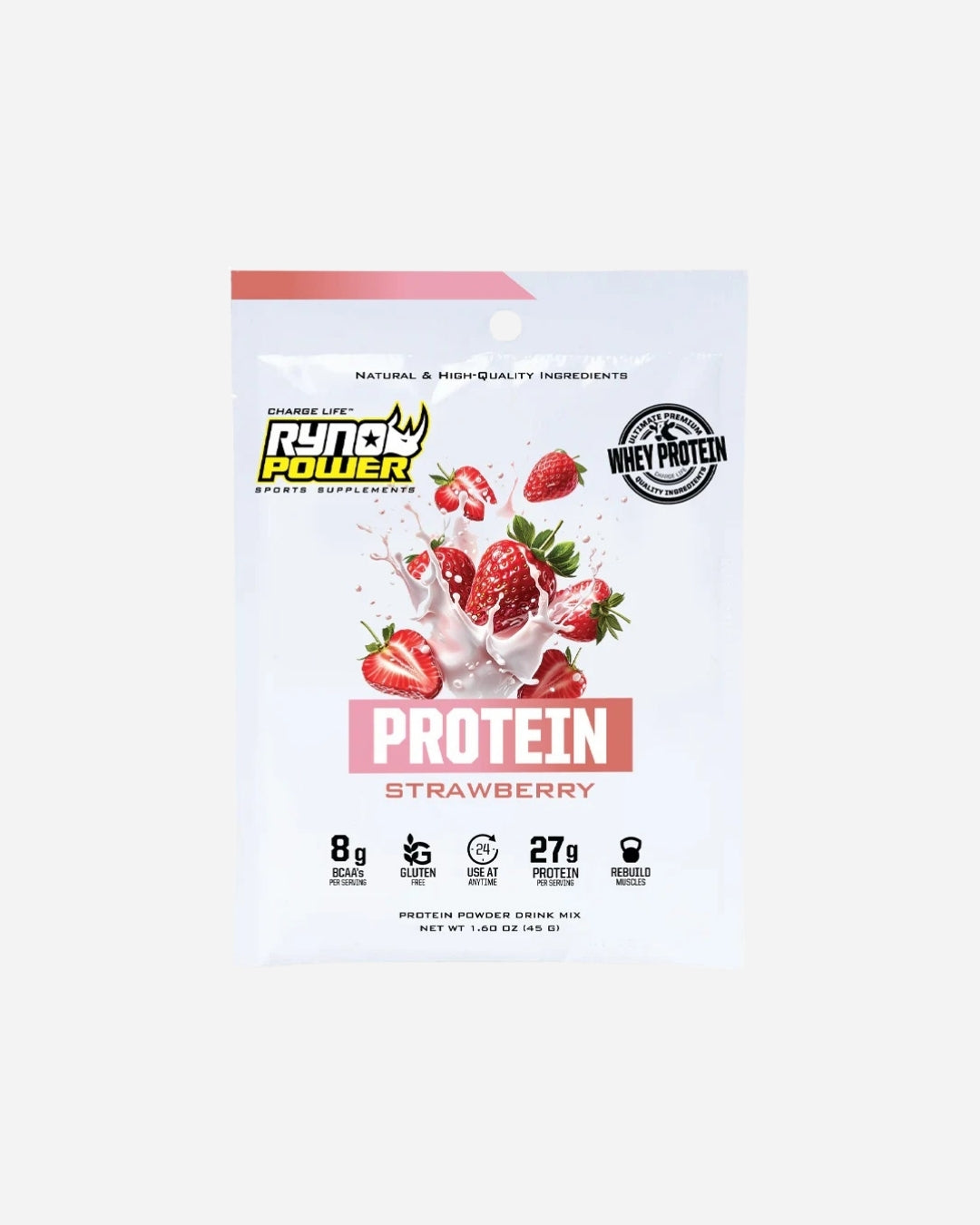 Poudre de Protéine Whey Premium Ryno Power - Fraise